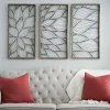 Abstract Floral Panel Plaques, Set of 3