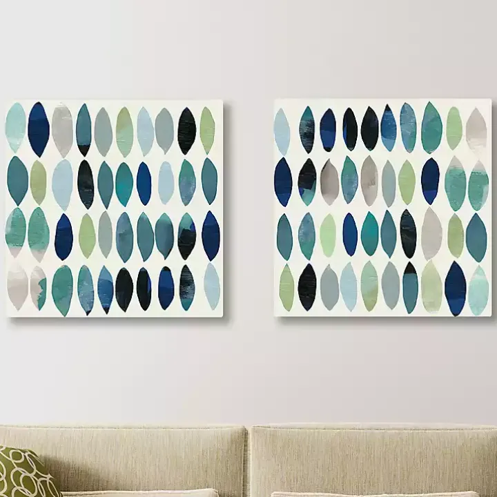 Abstract Leaf Giclee Canvas Art Prints, Set of 2