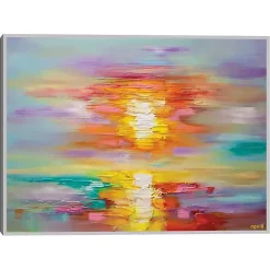 Abstract Sunrise Framed Canvas Art Print