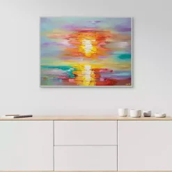 Abstract Sunrise Framed Canvas Art Print