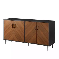 Acorn and Black Chevron Door TV Stand