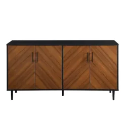 Acorn and Black Chevron Door TV Stand