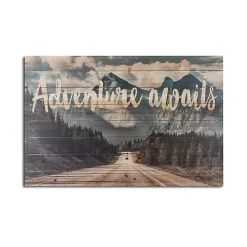 Adventure Awaits Wood Art Print