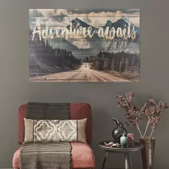 Adventure Awaits Wood Art Print