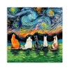 Aja Trier Cat Friends Starry Night Canvas Print