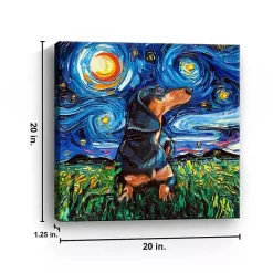 Aja Trier Dachshund II Starry Night Canvas Print