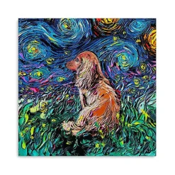 Aja Trier Dachshund III Starry Night Canvas Print