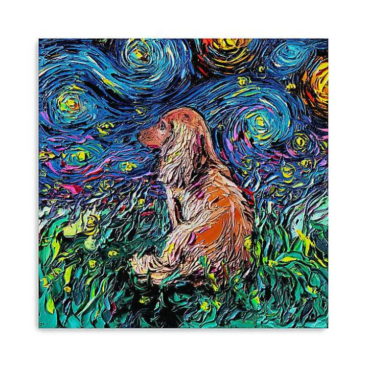 Aja Trier Dachshund III Starry Night Canvas Print
