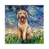 Aja Trier Goldendoodle Starry Night Canvas Print
