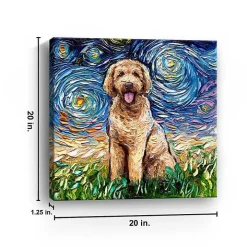 Aja Trier Goldendoodle Starry Night Canvas Print