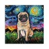 Aja Trier Pug Starry Night Canvas Art Print