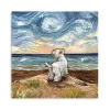 Aja Trier Westie Starry Beach Canvas Art Print