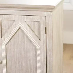 Alana Whitewashed 4-Door Cabinet