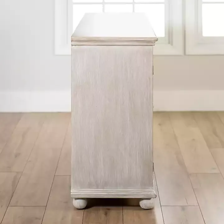 Alana Whitewashed 4-Door Cabinet