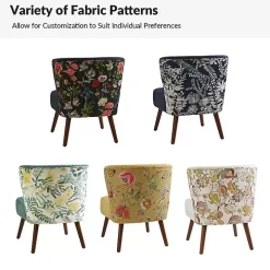 Alex Ivory Upholstered Floral Back Accent Chair