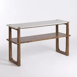 Allen Wood and Marble Console Table