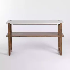 Allen Wood and Marble Console Table