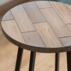 Allie Natural Wood and Metal Accent Table