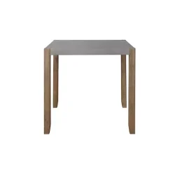 Amber Wood and Faux Concrete Dining Table