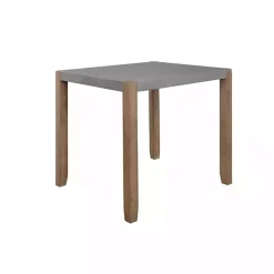 Amber Wood and Faux Concrete Dining Table