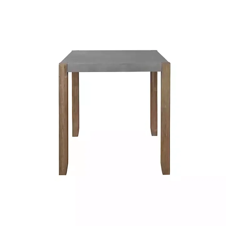 Amber Wood and Faux Concrete Dining Table