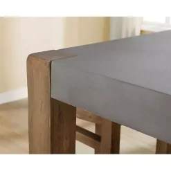 Amber Wood and Faux Concrete Dining Table