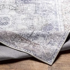 Amelie Navy Blue Classic Washable Area Rug, 5x7