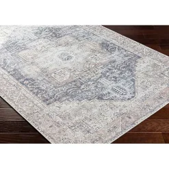 Amelie Navy Blue Classic Washable Area Rug, 5x7