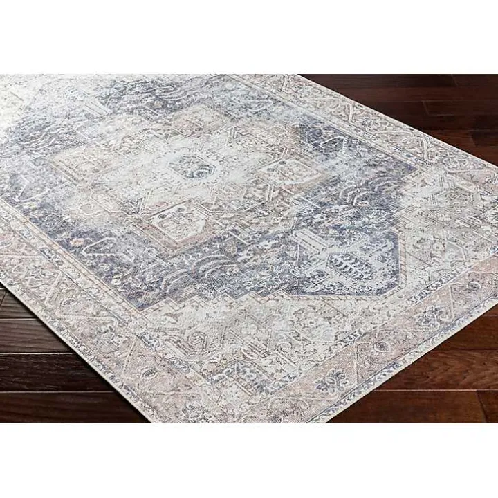 Amelie Navy Blue Classic Washable Area Rug, 5x7