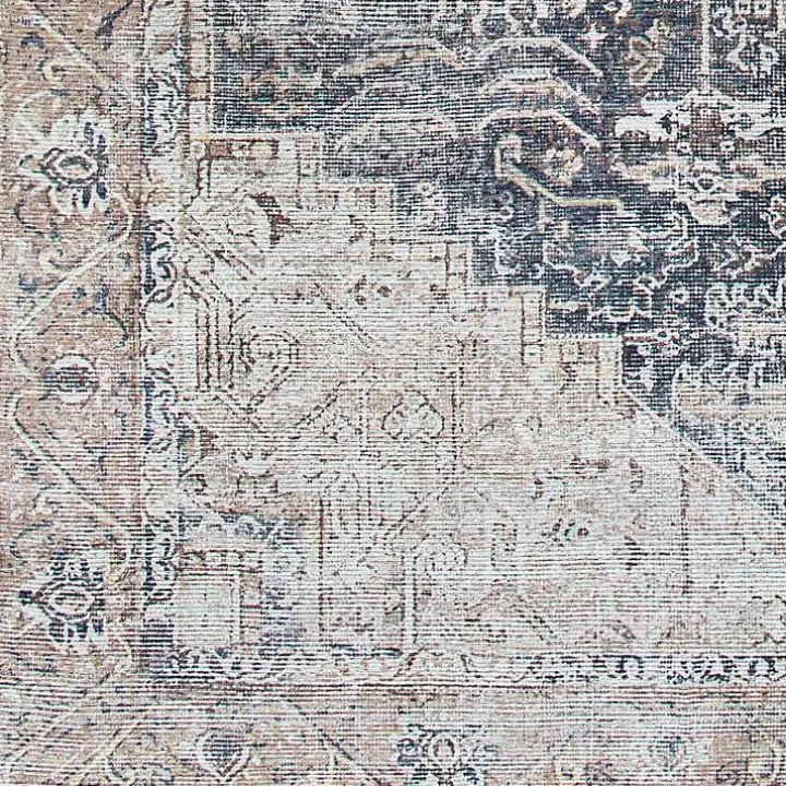 Amelie Navy Blue Classic Washable Area Rug, 5x7