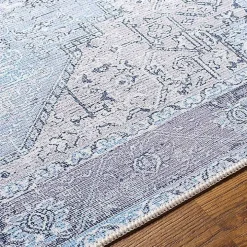 Amelie Silver Blue Classic Washable Area Rug, 5x7