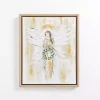 Angel Holding Wreath Framed Canvas Art Print