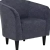 Anthracite Blue Aston Barrel Accent Chair