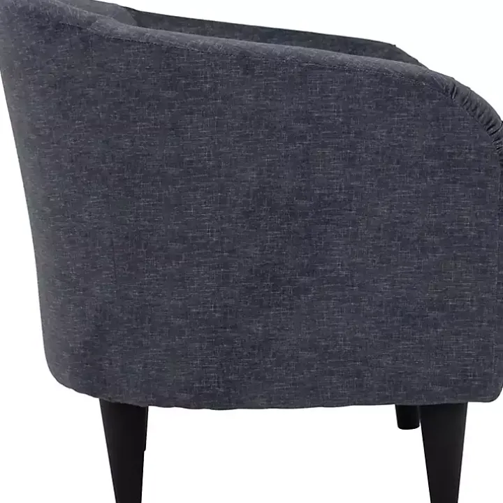 Anthracite Blue Aston Barrel Accent Chair
