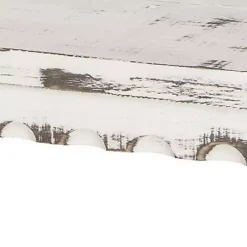 Antiquated White Farmhouse Shelf Bench