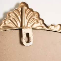 Antique Brass Metal Ornate Round Mirror