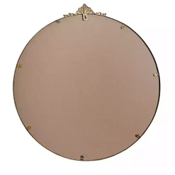 Antique Brass Metal Ornate Round Mirror