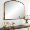 Antique Gold Baroque Arched Wall Mirror