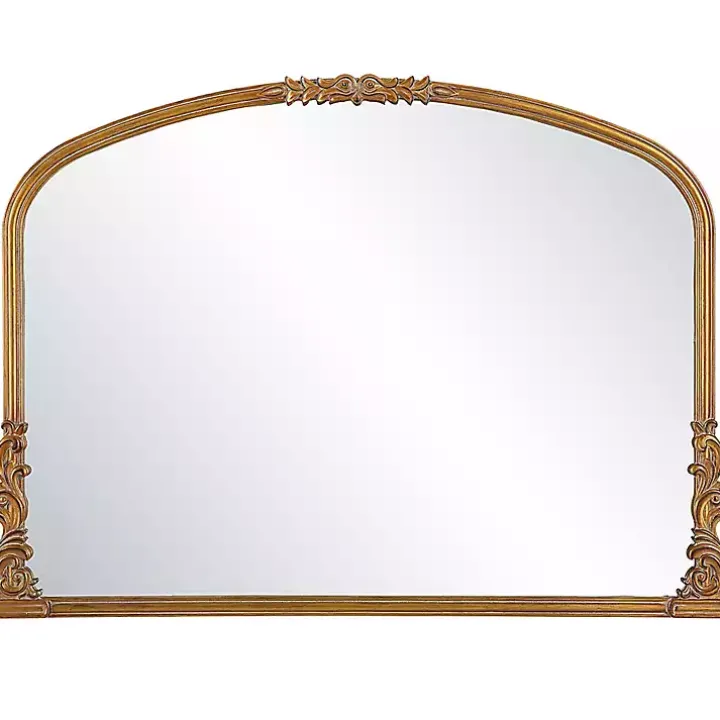 Antique Gold Baroque Arched Wall Mirror