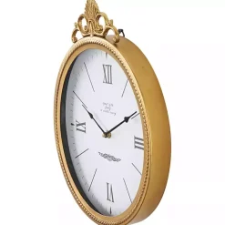 Antique Gold Metal Scroll Wall Clock