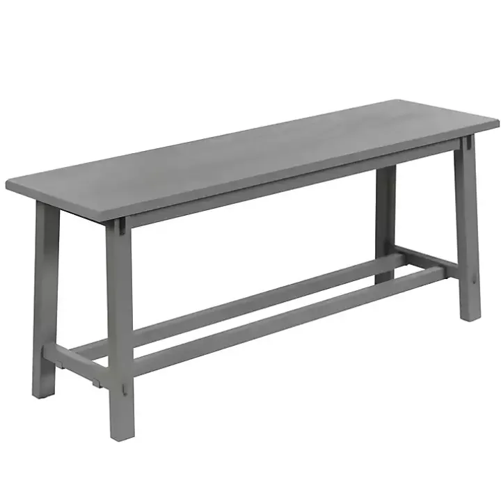 Antique Gray Wood Noah Bench