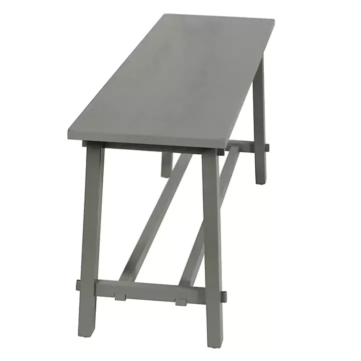 Antique Gray Wood Noah Bench