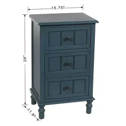 Antique Navy 3-Drawer Winnie Accent Table