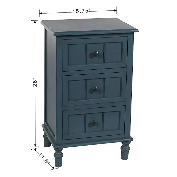 Antique Navy 3-Drawer Winnie Accent Table