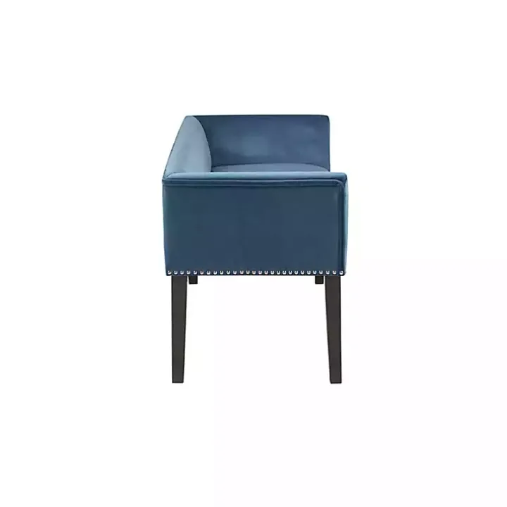 Antique Sapphire Low Back Upholstered Bench