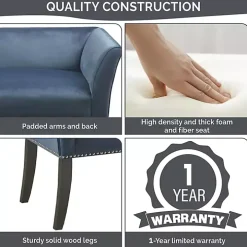 Antique Sapphire Low Back Upholstered Bench