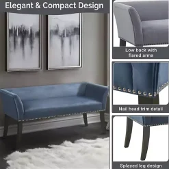 Antique Sapphire Low Back Upholstered Bench