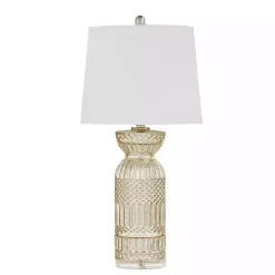 Antique Silver Textured Glass Luxuria Table Lamp