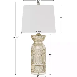 Antique Silver Textured Glass Luxuria Table Lamp