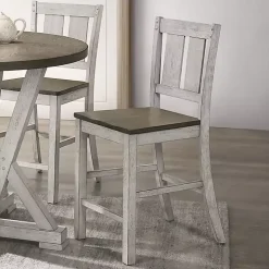 Antique White & Ash Brown 2-pc. Counter Stool Set